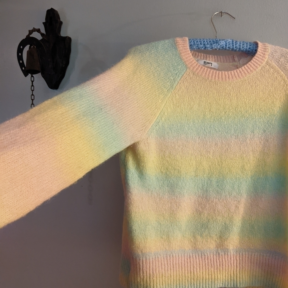 BB Dakota Steve Madden Multi Color Pastel Ombre Sweater Small